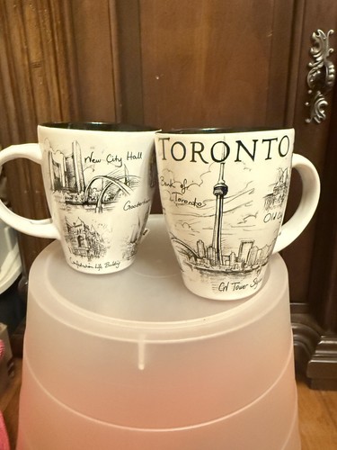 2x Toronto Canada Vintage Retro Souvenir Coffee Tea Mug Cup - 第 1/6 張圖片