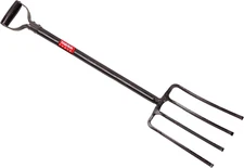 Digging Fork, Steel Shaft, Super Heavy Duty 4 Tine Spading Fork, Virtually Unbre