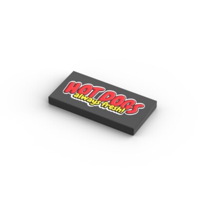 Hot dogs sign   custom printed original LEGO   brick tile /24063
