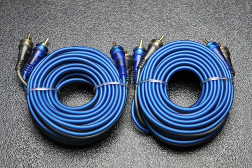 3 PIEZAS 17 FT CABLE RCA AZUL GRIS 2 CANALES COCHE AMPLIFICADOR HOGAR AUDIO ESTÉREO BLS-17 - Imagen 2 de 5