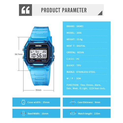 SKMEI Women Watch Fashion Rectangle Digital Wristwatch for Boys LED Watch - Picture 18 of 31