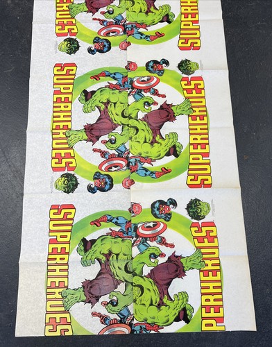 VTG 1979 Marvel Comics Birthday Party Table Cover Hulk Superman Captain America - Picture 12 of 12