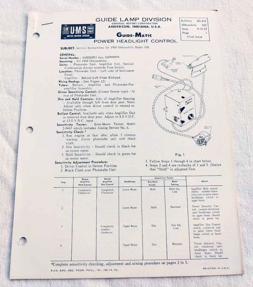 Oldsmobile 98 Super 88 1960 original GM Guide-Matic información de servicio/reparación 60 nuevo en stock Foto 2 de 4
