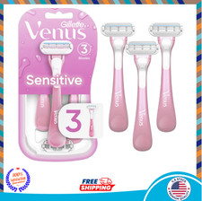 Gillette Venus Sensitive Women's Disposable Razors - Single Package of 3 Razors