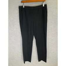 Talbots Pants Womens Sz 12 Black Straight Ankle Stretch Pull On Professional