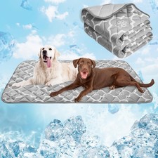 EXPAWLORER Dog Cooling Mat-28.3'' 47.2'' Upgraded Extra Large Large, Grey