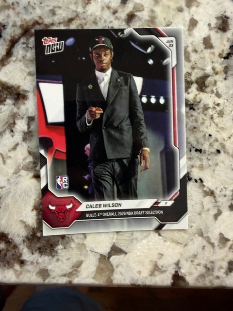 2026 TOPPS NOW NBA DRAFT ROOKIE CARD CHICAGO BULLS CALEB WILSON #CWIL