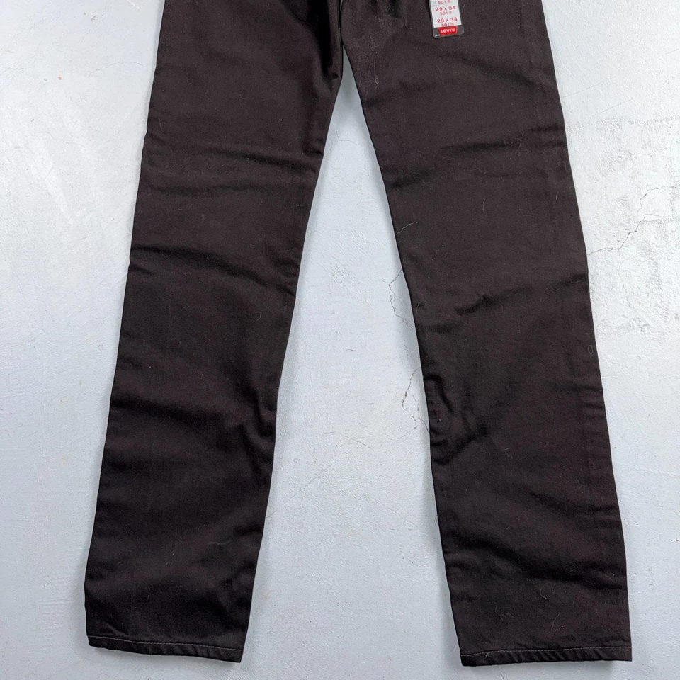 Jeans Levis 501 Deadstock Vintage Años 90 EE. UU. XX Pierna Recta Negro Lavado Oscuro 29x34 Foto 3 de 4