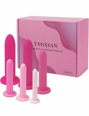 Silicone Pelvic Floor Muscle Dilator Exerciser Trainer Set - 6 Kit System (Large