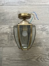Vintage brass effect & glass lantern electric Lamp light indoor/outdoor