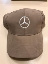 VERY RARE-khaki plaid-NEW Mercedes-Benz logo baseball cap-hat golf sports