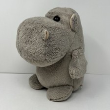 Gray Hippopotamus Hippo Fat Plush 11" Aurora Stuffed Animal Cuddly Soft Play Toy
