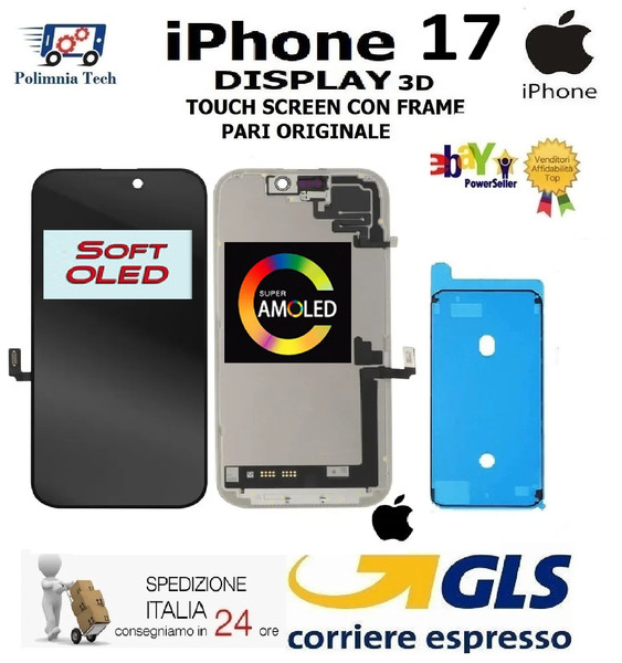 Apple Iphone 17 Display Soft Oled 120 Hz Touchscreen Rahmen Original Gls, 1 Stk-image