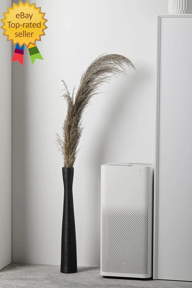 Jarrón de piso negro de 20" de alto jarrones de cerámica grandes ajustados largos mate florero para pampas G Foto 2 de 4