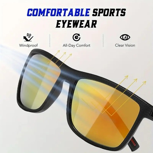 3er Pack Polarisierte Sonnenbrillen für Herren Outdoor Sport Eckig Rechteckig UV400 - Bild 9 von 13