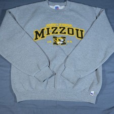 Missouri Tigers Russell Sweatshirt Mens M Gray Mizzou University Crew Neck Y2K