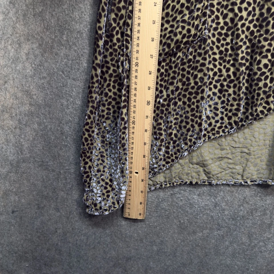 Grizas верхнее платье женщин размер Великобритании 14 леопард печать шелковая смесь ассиметричный кромки туника - Изображение 3 из 4