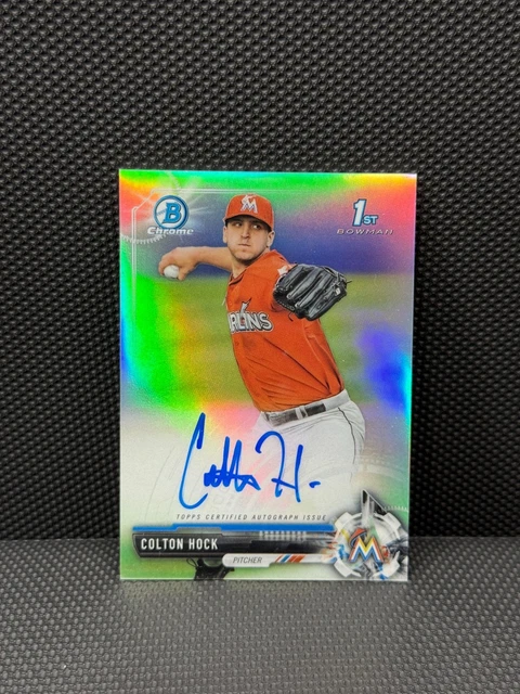 2017 Bowman Chrome Colton Hock 1st /499 Refractor Auto #CDA-CH Marlins