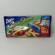 NEW Ziploc Zip 'N Steam Large Cooking Bags Microwave Pack of 7 Discontinued