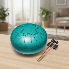 Elegant 6-Inch Malachite Steel Tongue Drum - 8 Ethereal Notes for All Occasions