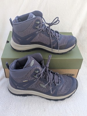 Size 7.5 Women's Keen Terradora II Mid WP Graystone/Shark Lace up Shoes 1022356