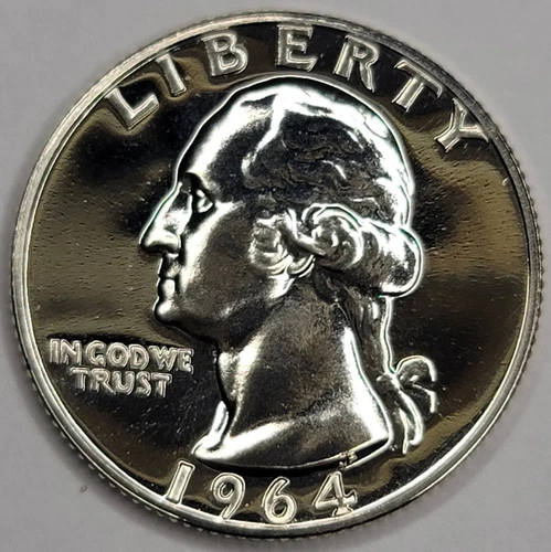 1964 GEM PROOF 90% SILVER WASHINGTON QUARTER