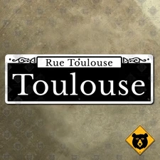New Orleans Louisiana Rue Toulouse Street sign French Quarter 21x7