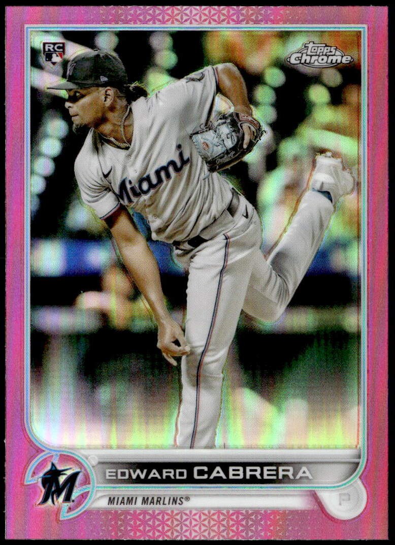 2022 Topps Chrome #64 Edward Cabrera Pink Refractor Rookie E1