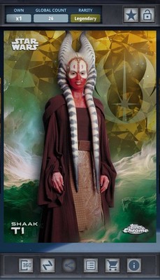 Shaak Ti - Gold 50cc Legendary Star Wars Card Trader Chrome Sapphire
