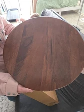 Mango Wood In Walnut End Table –Natural Wood Side Table Nightstand 22" H 18 In R