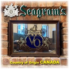 Seagram s VTG 1980s Pub Mirror Canada 80s Collectible /Used
