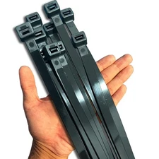 40 Pack Black Zip Ties Heavy Duty 20 In Outdoor 250lb Extra Large Cable Tie Wrap