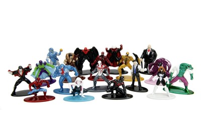 Jada Toys Marvel Spider-Man Figures (Pack of 18) - Multi Set Nano Collectible Me