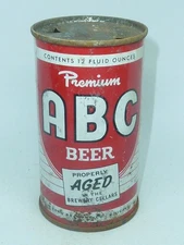 Empty Top Opened 12oz ABC Premium Beer Flat Top - Gold Brau Brewing Chicago, Il.