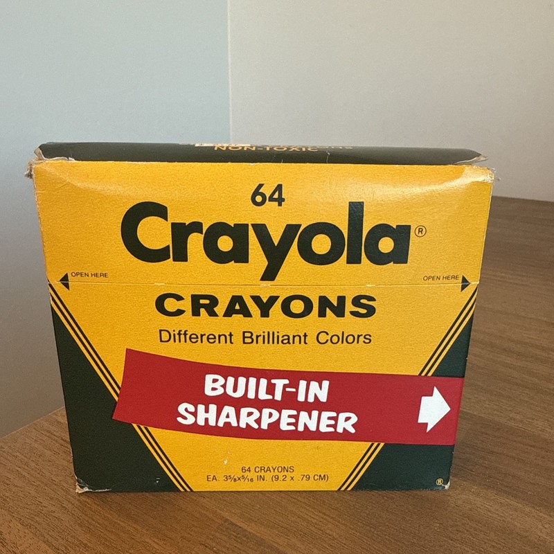 Crayola Crayons 64 Box W/Sharpener Unopened New Condition Vintage, New Sealed