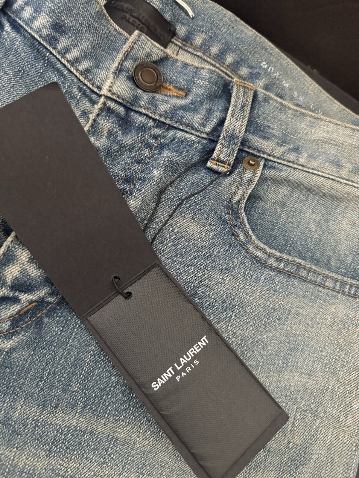 Jeans Saint Laurent Paris Crash Destroyed taglia 30 Hedi Slimane nuovi