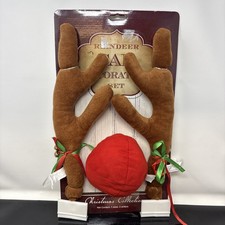 Reindeer Christmas Car Costume Set Rudolph Antlers Red Nose NEW