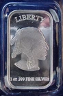 1 OZ .999 FINE SILVER BAR INDIAN HEAD/BUFFALO DESIGN, SEALED, INDIVIDUAL PACKAGE