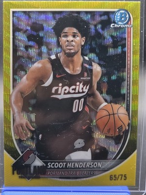 2025-26 Bowman Chrome Scoot Henderson Yellow Mojo Refractor /75 BCV-109