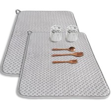 2PCS Microfiber Dish Drying Mats 24x17 inch Absorbent Kitchen Dish Drainer Mats