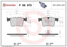 Bremsbelagsatz Scheibenbremse PRIME BREMBO P 06 075 f�r BMW F30 F20 F33 F23 X3