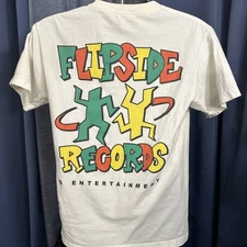 A-Lab Flipside Records T Shirt Double Sided Size Medium