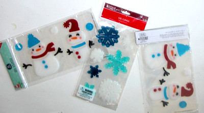 NEW Winter Window Clings Snowman Snowmen Snowflakes