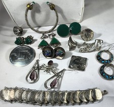 Vintage 1960s 14 Piece Lot Of Taxco Jewelry 12 Hallmark Taxco Beautiful Lot !!
