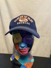NFL Team Apparel Denver Broncos Hat Cap Navy Blue Embroidered Logo Adjustable