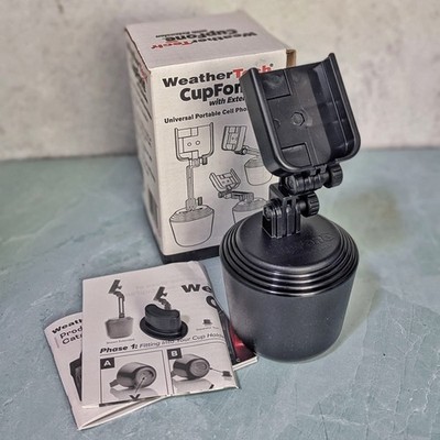 WeatherTech CupFone with Extension Adjustable Cup Holder Cell Phone Mount Black