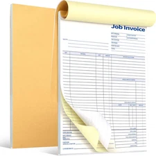 2 Pcs Contractors Invoice Book Carbonless Forms Receipt 8.5 x 11 Inch Work Order