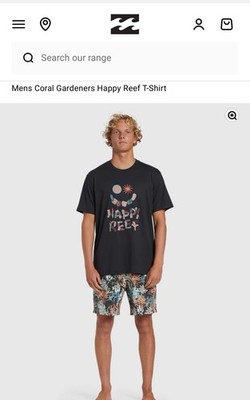 Billabong Adventure Division Coral Gardens Happy Reef T-Shirt. Size Medium NWT