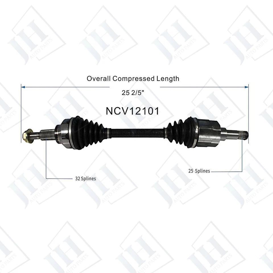 OE Front Pair Left Right CV Axle Shaft Set for 2008-14 Dodge Avenger Journey FWD - Image 2 of 4