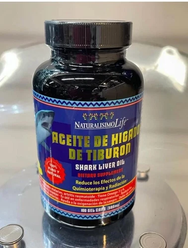NaturalisimoLife Shark Liver Oil Aceite de Higado de Tiburon 500mg 100 Gel Caps